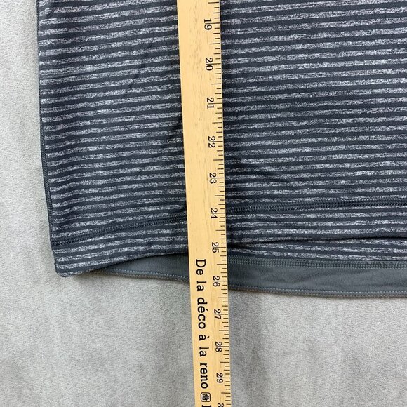 Lululemon Mens Pullover Small Gray Striped 1/4 Zip Lightweight Performance Soft - Picture 7 of 9